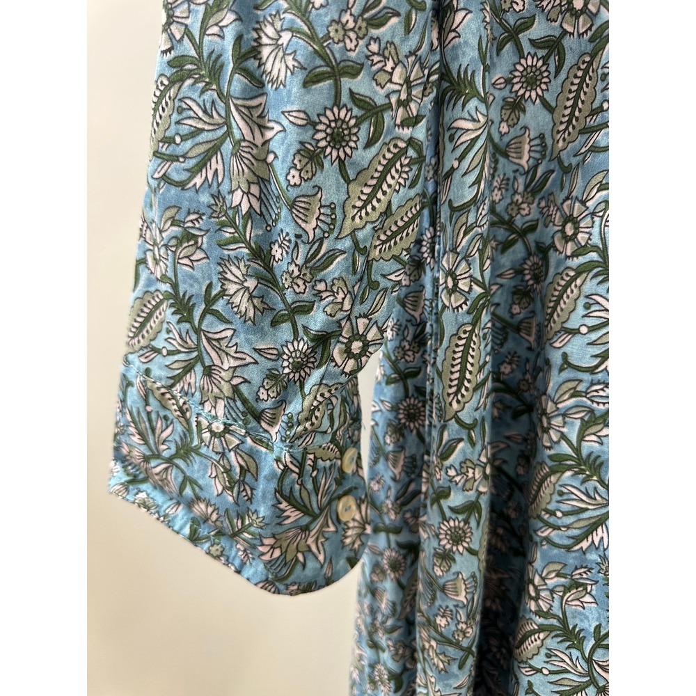 NWT Natural Life Drew Floral Maxi Boho Shirt Dress LS Button-Up Modest XS / S - Picture 5 of 16